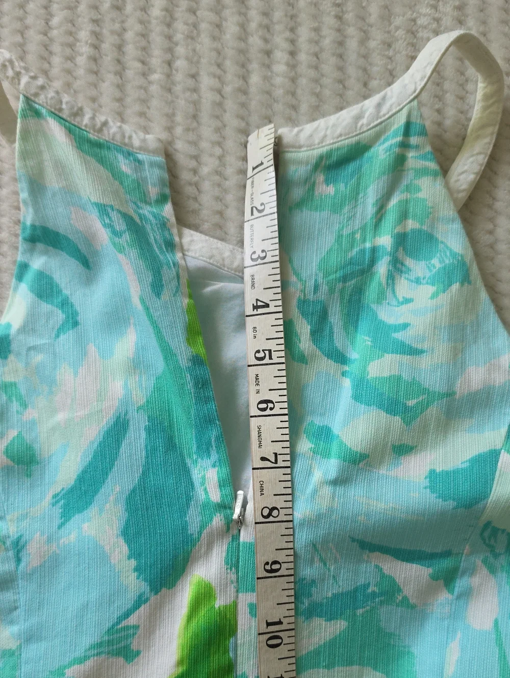 Lilly Pulitzer Aqua &  Green Floral Lace-Trim Halter Dress